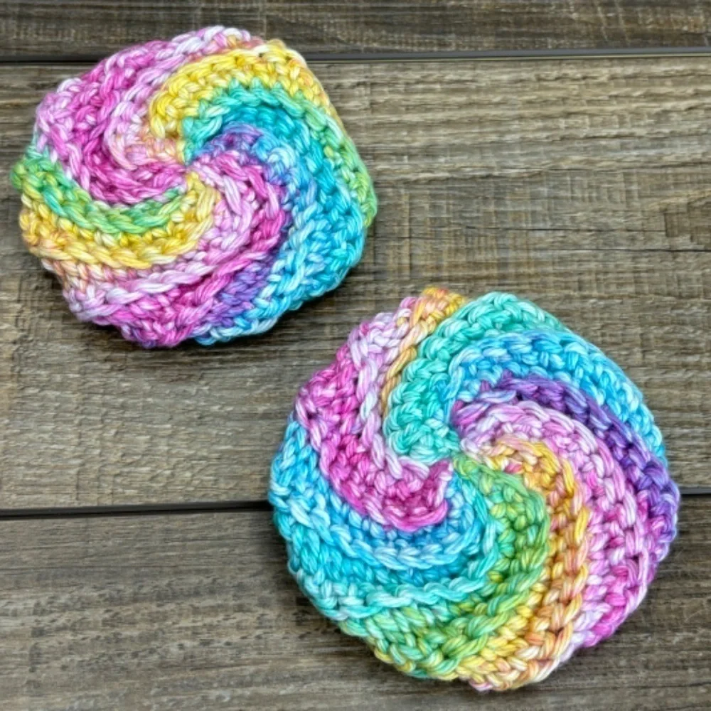 Handcrafted Crochet Spiral Tawashi Bath Scrubbies Set Cotton Yarn‎ Handmade